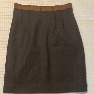 Women's Loft Wool Brown Skirt, Size 0